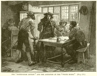 De Nottingham-kapitein en de agitatoren bij het Witte Paard
