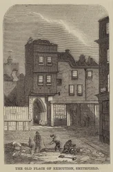 De oude executieplaats, Smithfield (gravure)