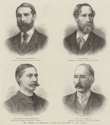 De opening van het parlement, voorstellers en ondersteuners van het adres