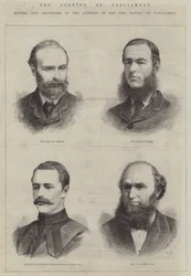 De opening van het parlement, indieners en ondersteuners van het adres in de twee huizen van het parlement