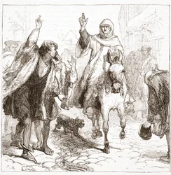 De pauselijke nuntius Chieregato in Neurenberg, illustratie uit De Geschiedenis van het Protestantisme door James Aitken Wylie, 1878