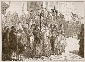 De Pelgrimage van Genade in 1536, illustratie uit Cassells Geïllustreerde Geschiedenis van Engeland