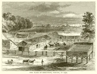 De executieplaats, Tyburn, in 1750