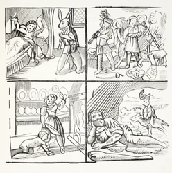 De aangename geschiedenis van Jack Horner, illustratie uit Chap-books van de achttiende eeuw door John Ashton, uitgegeven 1882