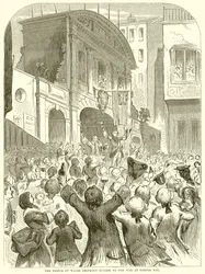 De Prins van Wales drinkt op het succes van de oorlog bij Temple Bar