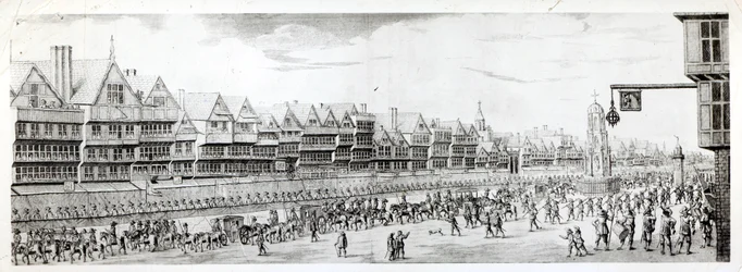 De processie van Marie de Medici langs Cheapside, 1638, gepubliceerd door William Herbert (1771-1851) en Robert Wilkinson (fl.1785-1825) 1809