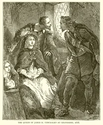 De koningin van Jacobus II verborgen in Gravesend, 1688