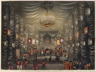 De Resten van Z.K.H. de Hertog van York Liggend in Staat, uitgegeven door E. Wallis