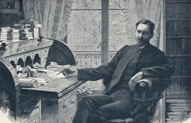 De Eerwaarde Hugh Price Hughes in zijn studeerkamer