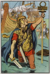 De Romeinse soldaten landen in Groot-Brittannië