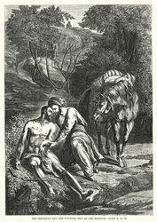 De Samaritaan en de gewonde man langs de weg, Lucas X, 30-35