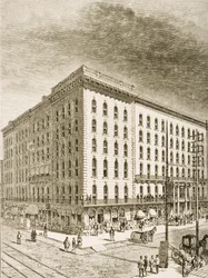 Het Sherman Hotel, Chicago, c.1870, uit 