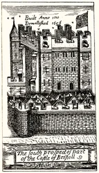 Het zuidelijke uitzicht van een deel van het kasteel van Bristoll, pub. 1893
