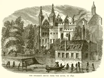 Het Sprekershuis vanaf de Rivier, in 1830