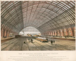 Het St Pancras, Midland Spoorwegstation, Londen, opgericht in de jaren 1866-69