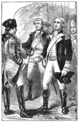 De Overgave van Cornwallis, uit De Geschiedenis van Frankrijk, door Emile de Bonnechose, uitgegeven door Ward, Lock en Co, Londen