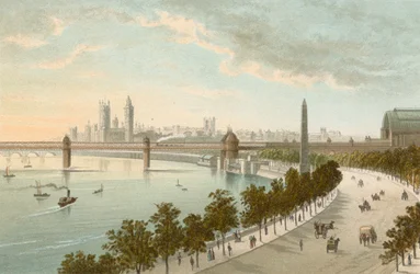 De Thames Embankment - kijkend naar het westen