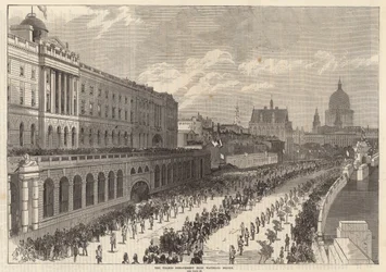 De Thames Embankment vanaf Waterloo Bridge