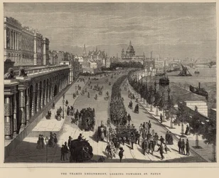 De Thames Embankment, kijkend naar St Pauls