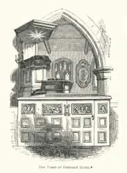 Het graf van Edmund Burke (gravure)