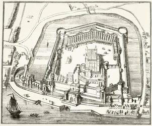 De Tower of London in de 15e eeuw, uit 