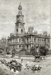 Het stadhuis, Sydney, ca. 1880, uit 