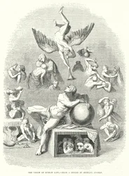 De visie van het menselijk leven (gravure)