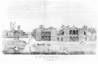 De westkant van Bombay Green, India, uit Voyage to the East Indies door John Henry Grose, 2e editie, 1766
