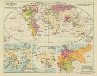 De wereld in 1830 (kleurenlitho)