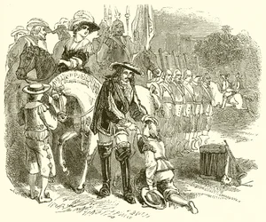 De Jonge John Churchill Vraagt een Commissie aan in een van de Koninklijke Regimenten