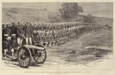 De Zoeloe Oorlog, de Marinebrigade geland van HMS "Active"