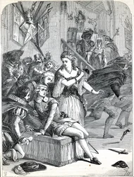 De moord op Gustaaf III door Jacob Johan Anckarström op een gemaskerd bal, Stockholm, Zweden, 1792