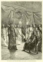 De baronnen en prelaten voor koning Jan in Westminster Hall