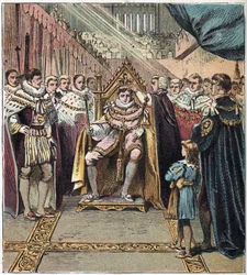 De kroning van George IV (1762-1830) op 29/01/1820. Kroning van George IV