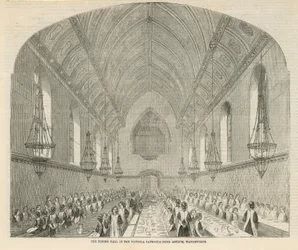 De eetzaal in het Victoria Patriottisch Fonds Asiel