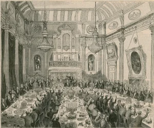 Het diner gegeven aan Sir H Hardinge door de Oost-Indische Compagnie, London Tavern, 1844
