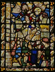Het oostelijke raam met St. Catharina tussen de filosofen
