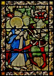 Het oostelijke raam met St. Petrus met keizer Nero