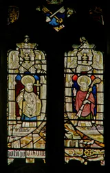 Het oostelijke raam met St. Willem en St. Erkenwald