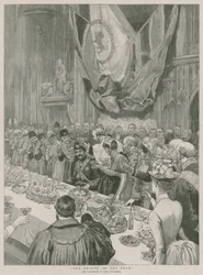 De gezondheid van de Shah; De lunch in de Guildhall, Londen