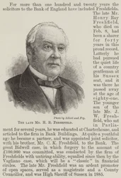 De overleden Mr. H R Freshfield