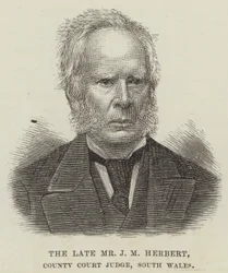 De overleden Mr J M Herbert, Rechter van de County Court, Zuid-Wales