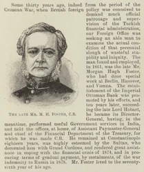 De overleden Mr M H Foster, CB
