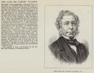 De overleden Mr Samuel Warren, QC