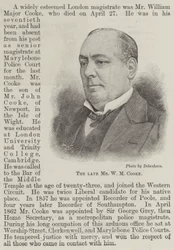 De overleden Mr W M Cooke