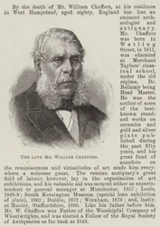 De overleden Mr William Chaffers (gravure)