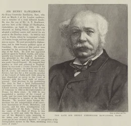 De overleden Sir Henry Creswicke Rawlinson, baronet