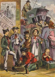 De kleine zwarte schoen (kleurenlitho)