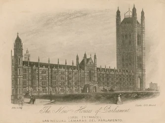 De nieuwe Parlementsgebouwen, Palace of Westminster, Londen; Lords Entree