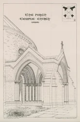 De portiek van de Temple Church
